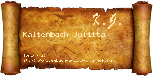 Kaltenbach Julitta névjegykártya